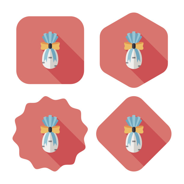 中国新年礼物平面图标，eps10图片下载