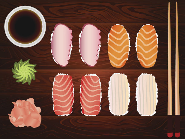 生鱼片套酱油姜筷子木9图片下载