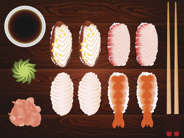 生鱼片套酱油姜筷子木10图片下载