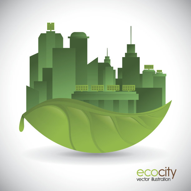 生态城市设计矢量插图eps10图形图片下载
