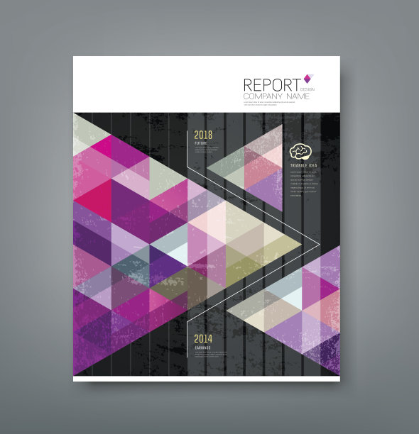 封面报告三角形几何，紫色图片下载