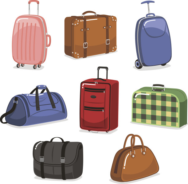 旅行行李卡通套装素材图片