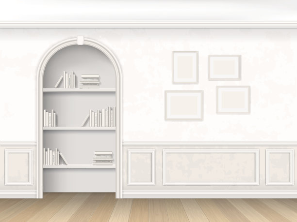 书架上有书的壁龛图片下载