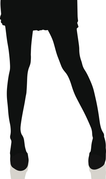 女性脚的矢量剪影。图片下载