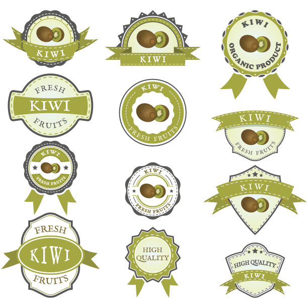 收集多彩的猕猴桃标签图片下载