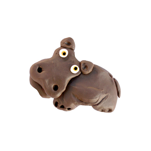 橡皮泥婴儿动物3D渲染雕塑孤立在白色图片下载