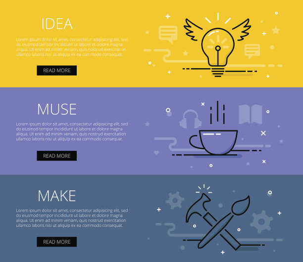 创意线矢量网页横幅设置图片下载