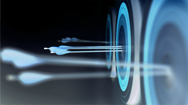 三支艺术化的箭射中了目标。图片下载