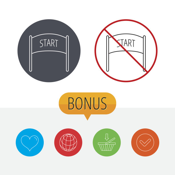 旗帜图标开始。马拉松检查点的迹象。图片下载