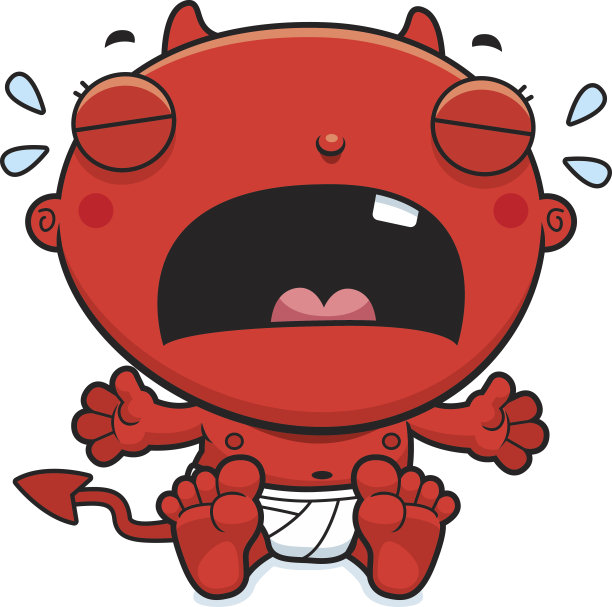 卡通婴儿恶魔哭泣图片下载