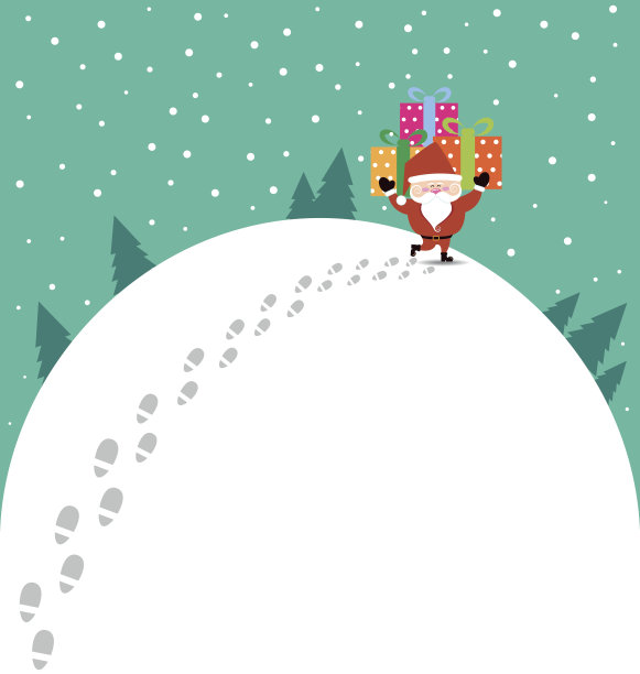 摘要圣诞节有圣诞老人和礼物图片下载