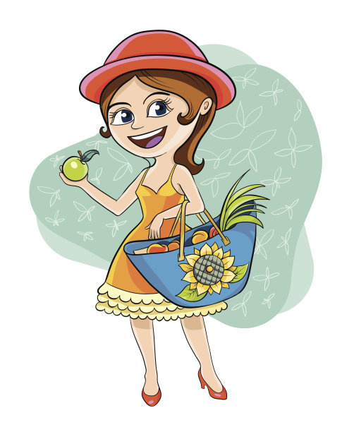 与苹果的女人图片下载