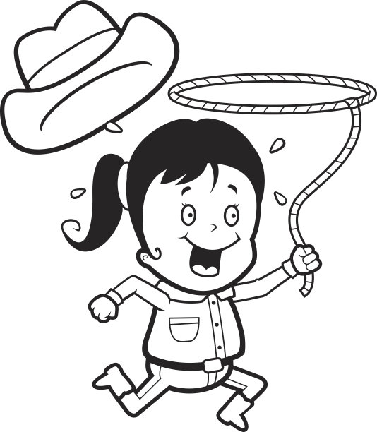 牛仔竞技秀的女孩图片下载