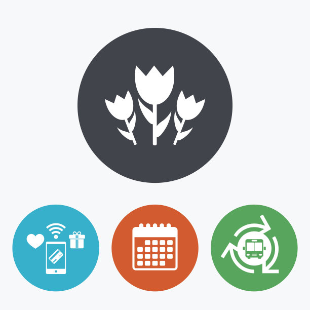 花朵标志图标。玫瑰的象征。图片下载