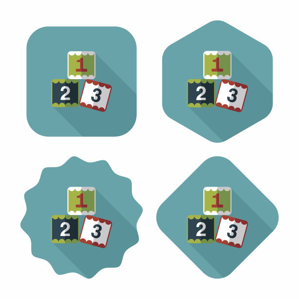 123块平面图标与长阴影，eps10图片下载