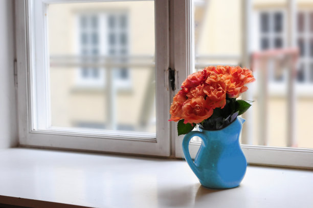 窗台上的花图片下载