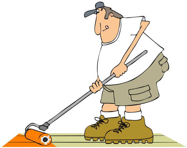 一个人在给木甲板染色图片下载