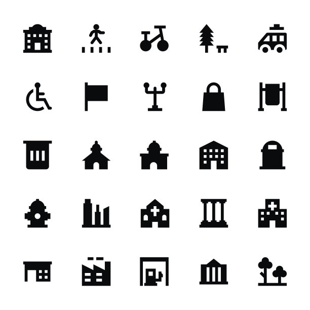 城市元素向量图标图片下载