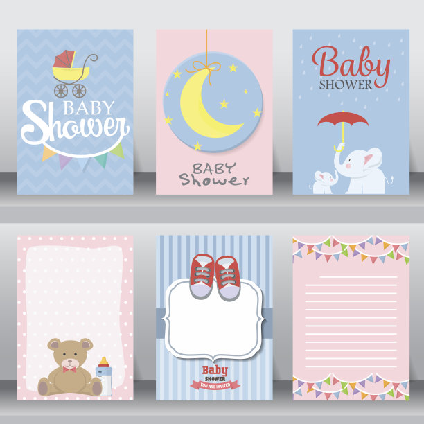 宝宝派对请帖。向量图片下载