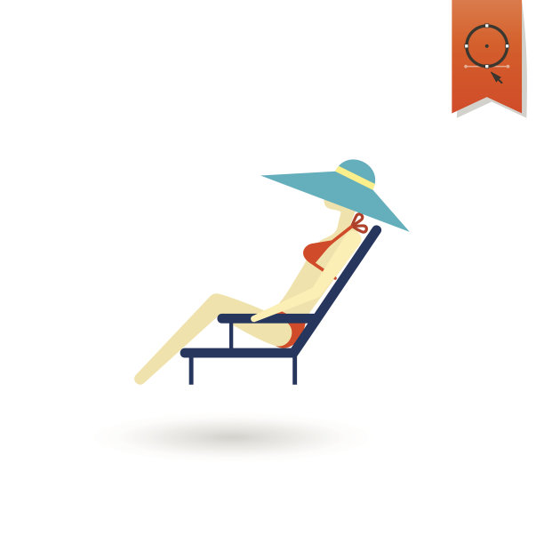 夏季和海滩简单的平面图标图片下载