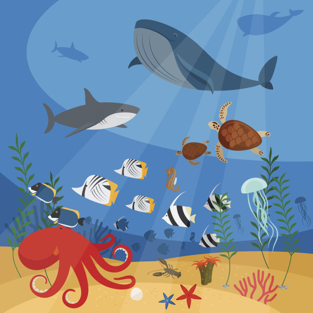 水下矢量背景素材图片