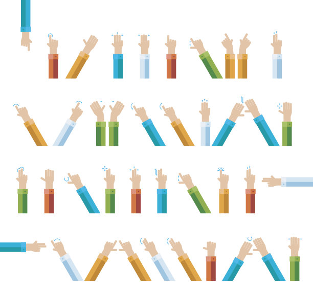 轮廓手手指手势矢量图标设置图片下载