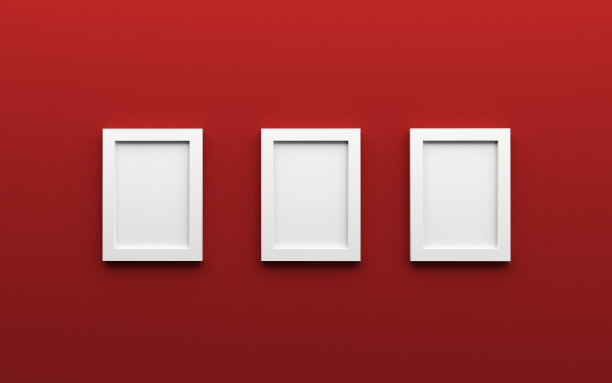 由三个白色空白相框组成图片下载