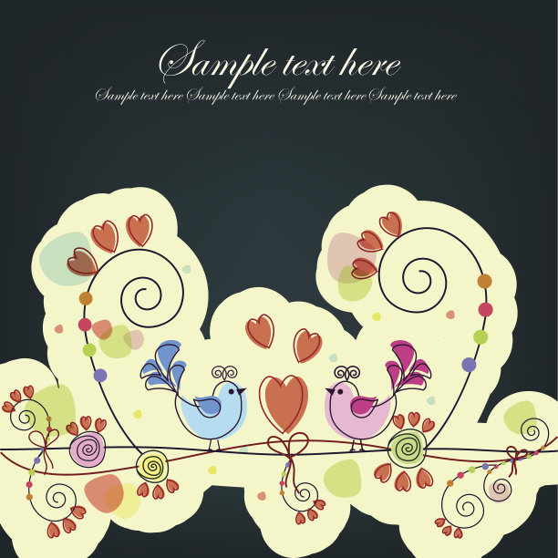 有鸟和花的样卡图片下载