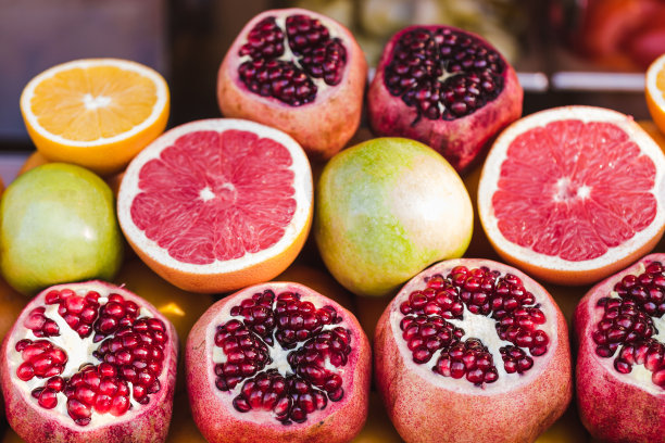 混合热带柑橘类水果背景。近距离品尝新鲜水果。健康图片下载