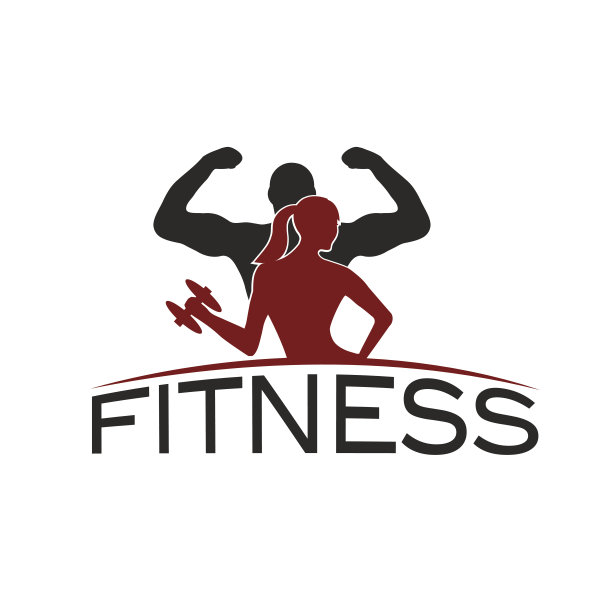 男性和女性的健身剪影字符向量设计temp图片下载