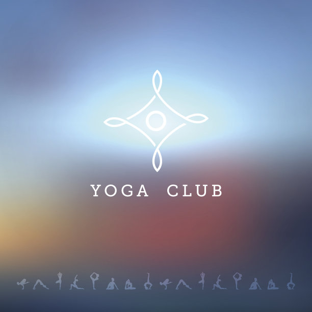 模糊的背景与瑜伽标志图片下载