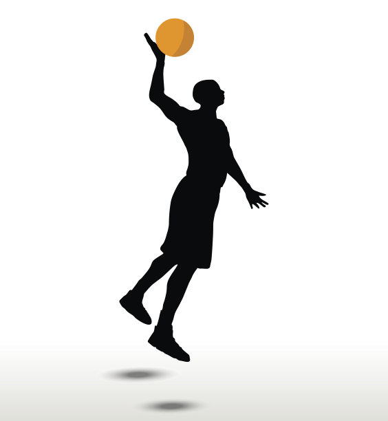 篮球运动员在扣篮姿势苗条图片下载