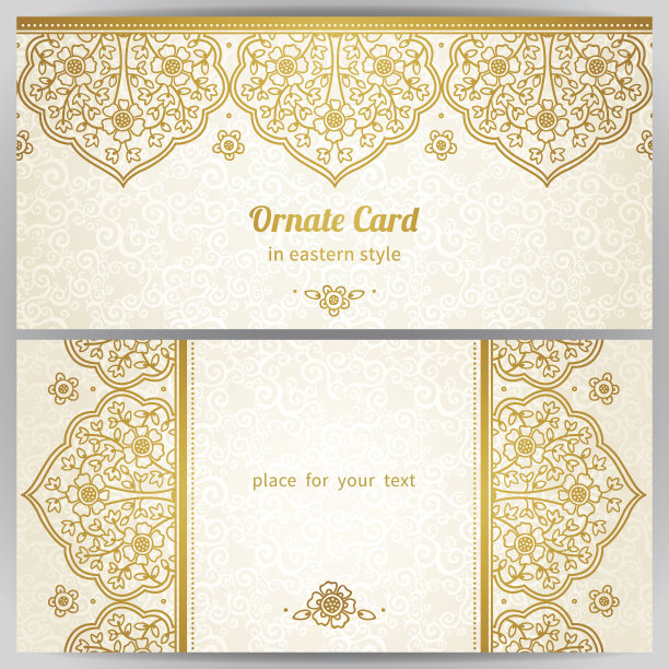 复古华丽的卡片在东方风格。图片下载