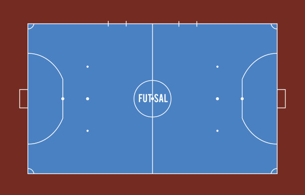 五人制球场或场俯视图矢量插图。图片下载