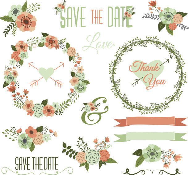 复古婚礼花收藏。素材图片