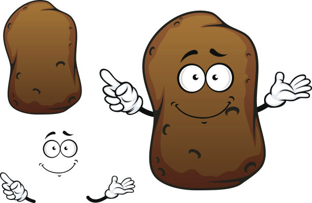 卡通棕色土豆蔬菜角色图片下载