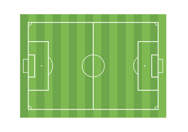 草地足球或足球场孤立的白色背景图片下载