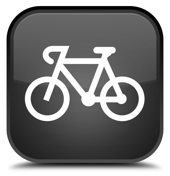 自行车图标专用黑色方形按钮图片下载