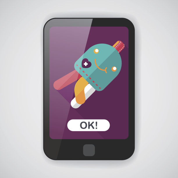 长阴影的水母娃娃图标，eps10图片下载