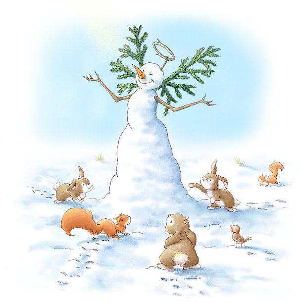 天使雪人图片下载