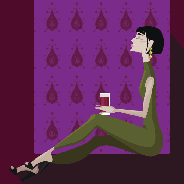 插图的女孩图片下载