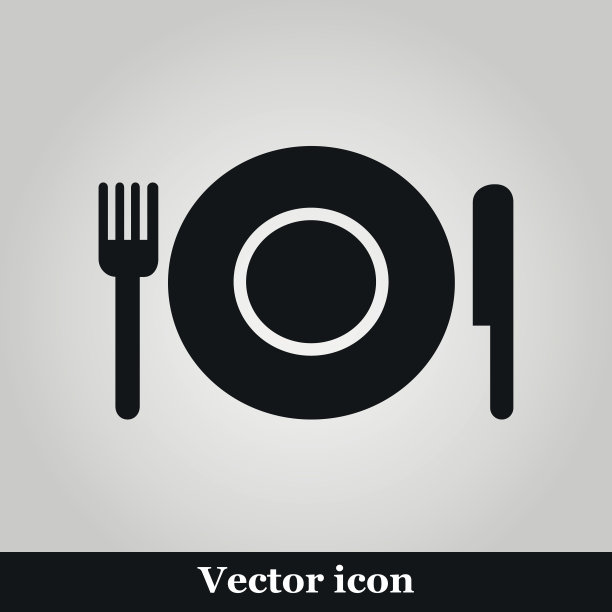 餐盘用叉和刀餐厅菜单图标图片下载
