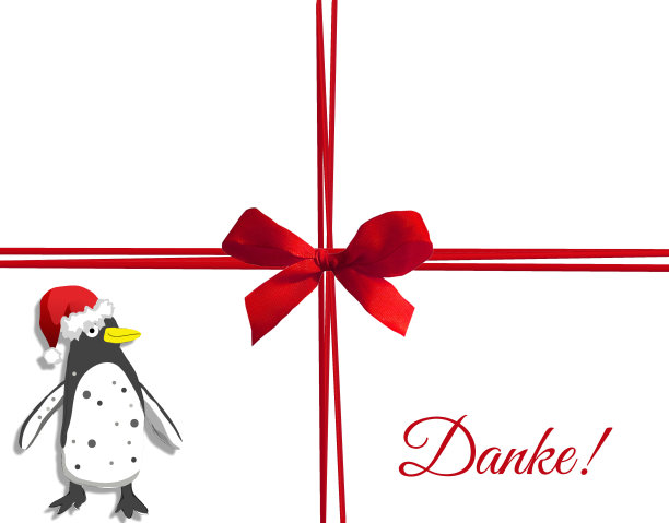 用德语谢谢你和可爱的小企鹅图片下载
