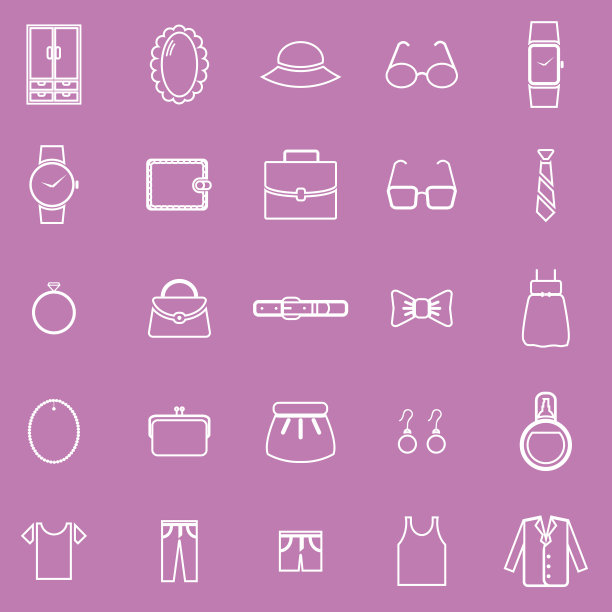 粉色背景上的着装线图标图片下载