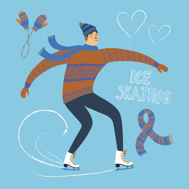 卡通溜冰者插图图片下载