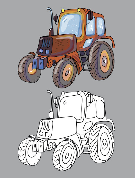 拖拉机。彩色书图片下载