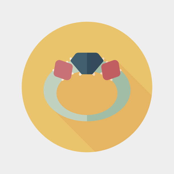 建议钻石戒指与长影子的平面图标，eps10图片下载