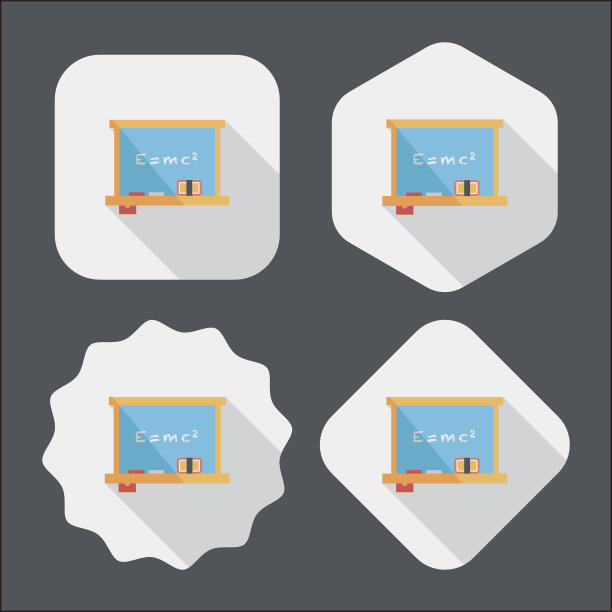 黑板图标与长影子，eps10图片下载