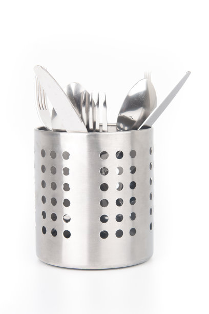 餐具架孤立在白色背景上图片下载