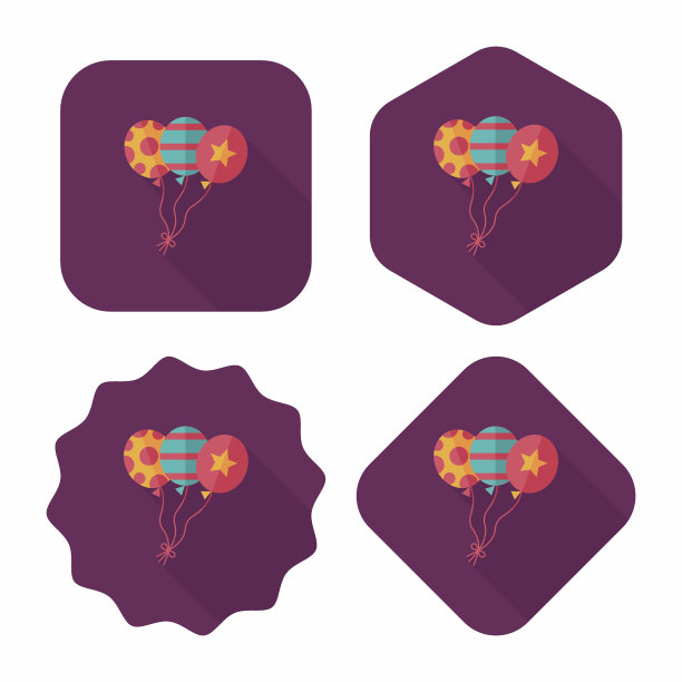 气球与长影子的图标，eps10图片下载